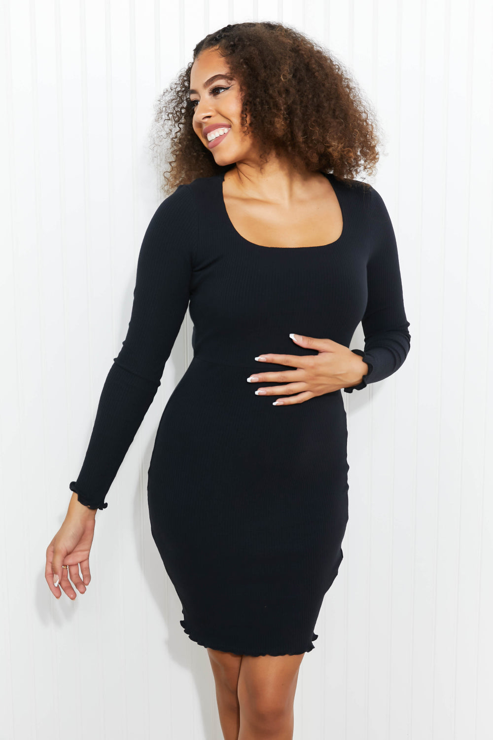 White Birch Secret Lover Long Sleeve Dress -