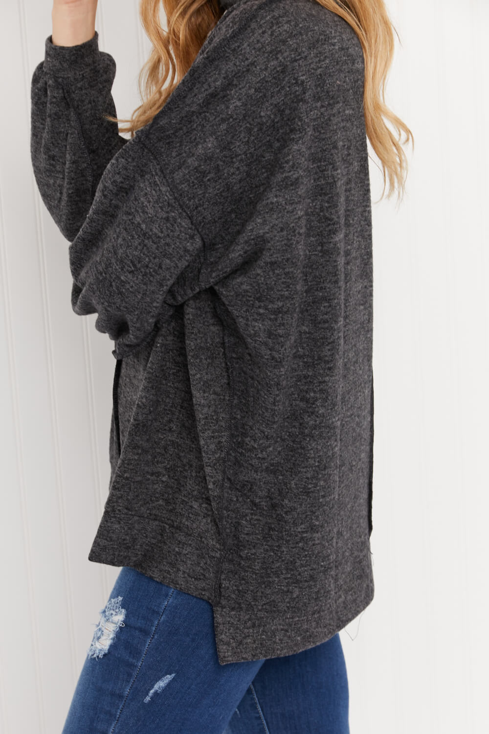 Zenana Infinitely Cozy Full Size Mock Neck Sweater -