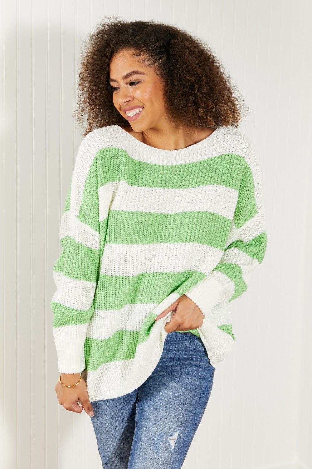 CY Fashion Thrill of the Moment Striped Sweater -