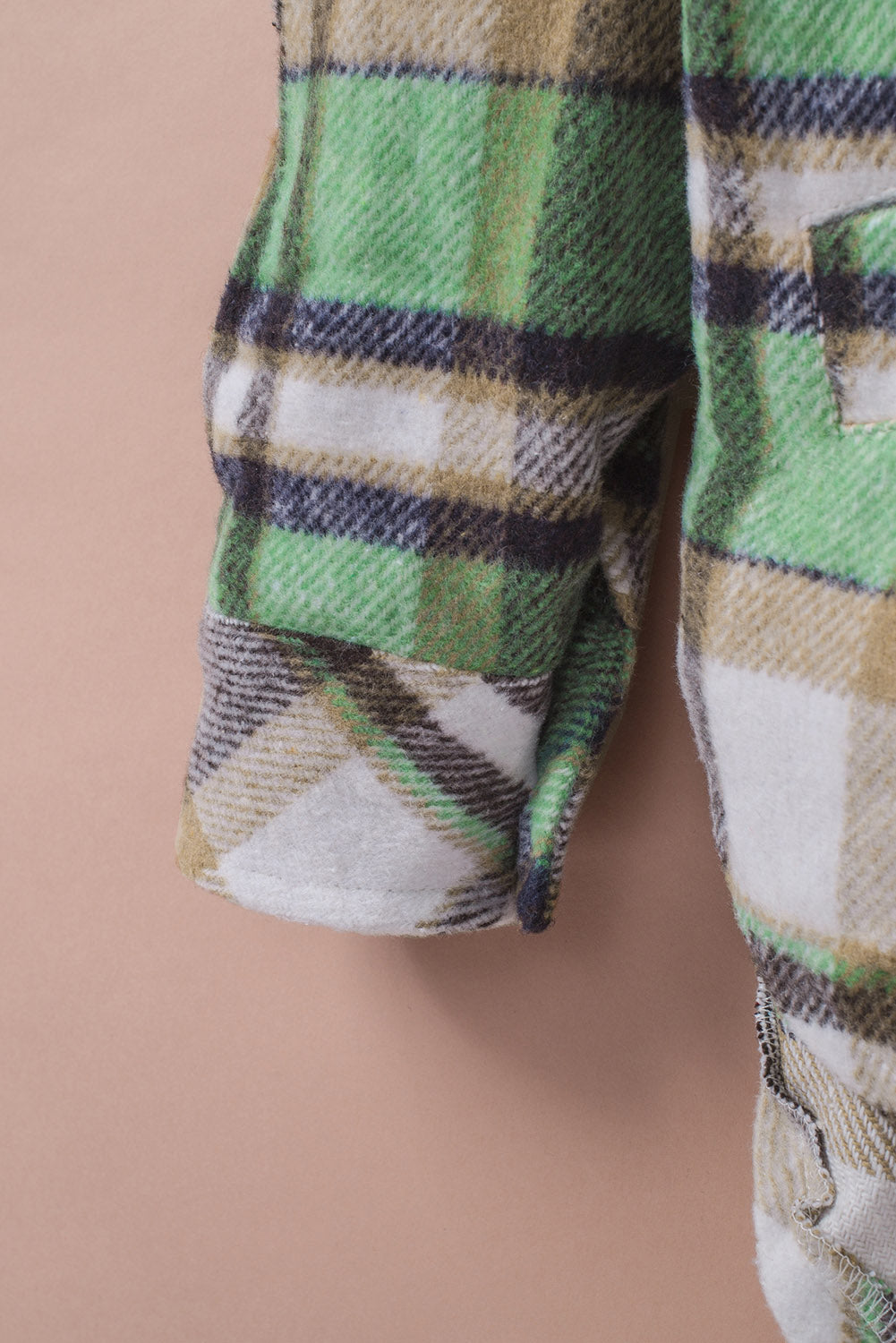Plaid High-Low Shirt Jacket -