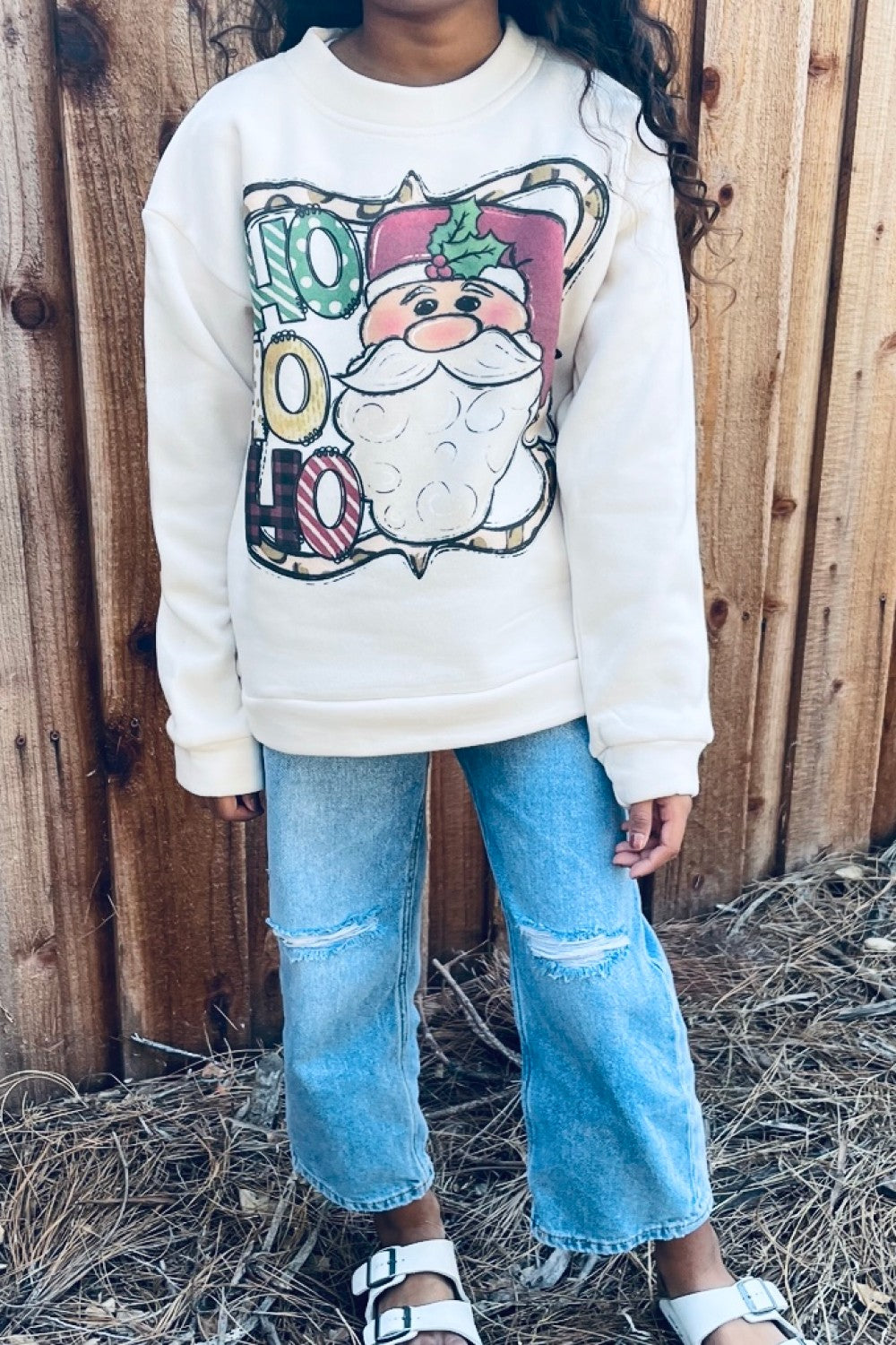 TEES2URDOOR Full Size Mommy and Me Christmas Graphic Dropped Shoulder Sweatshirt -