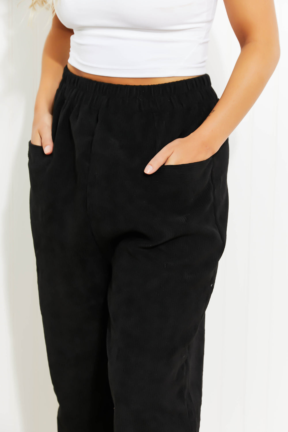 Zenana School Night Corduroy Loose Fit Pants -