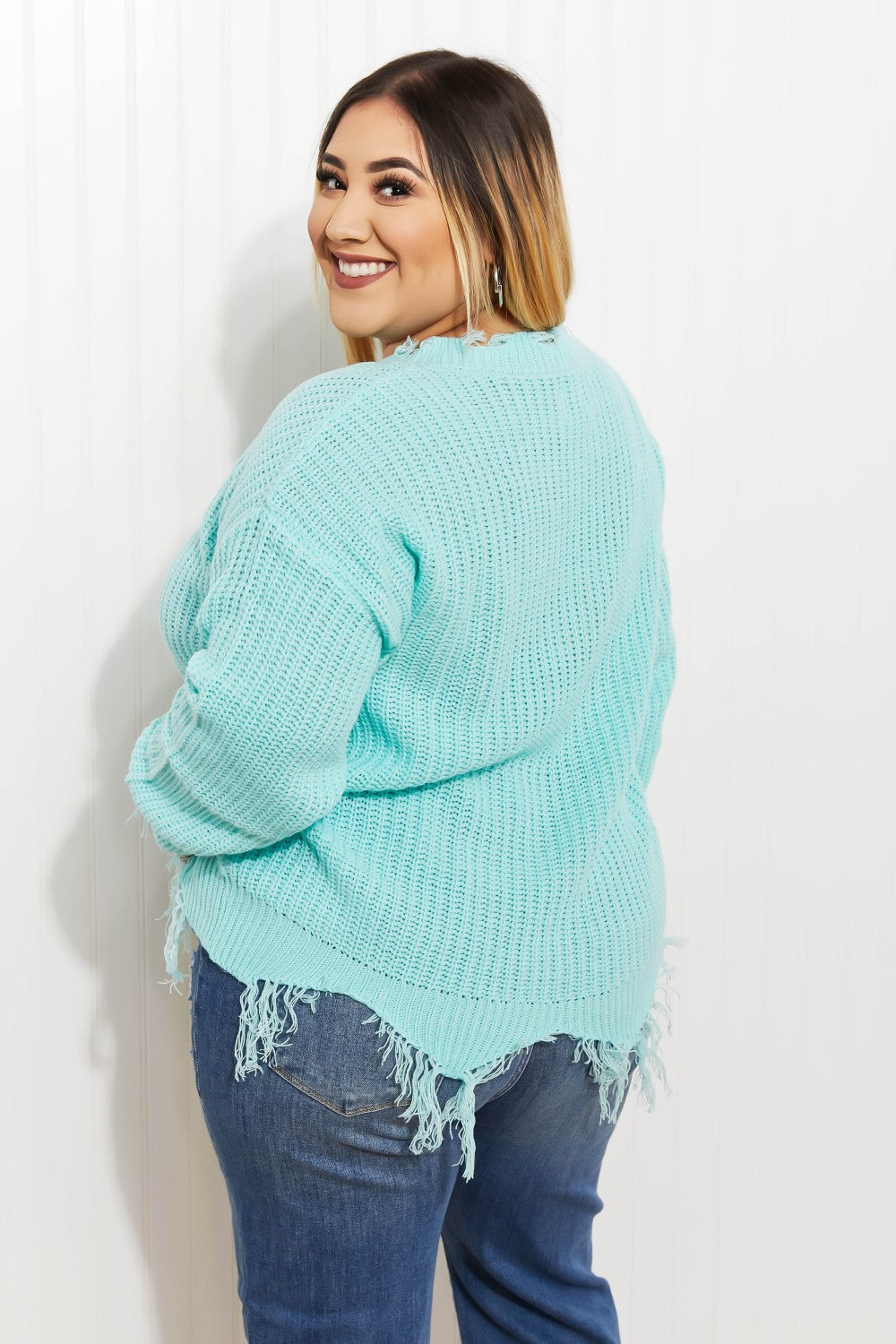 Sew In Love Uptown Girl Distressed Sweater -