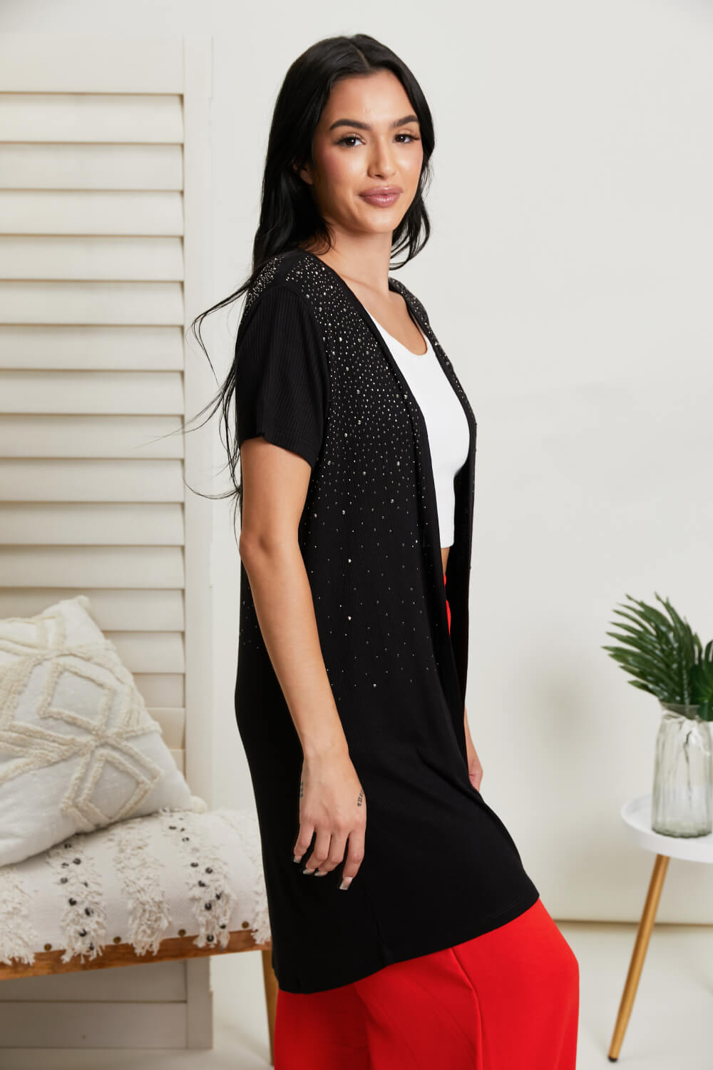 Vocal See You at Eight Studded Duster Cardigan -