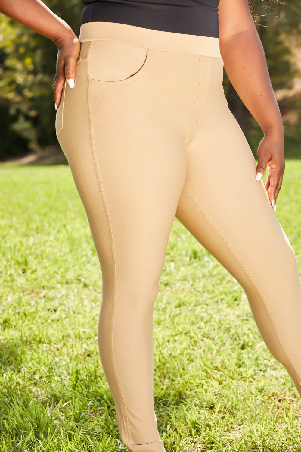 Yelete That Classy Feel Full Size Ponte Knit Slim Pants -