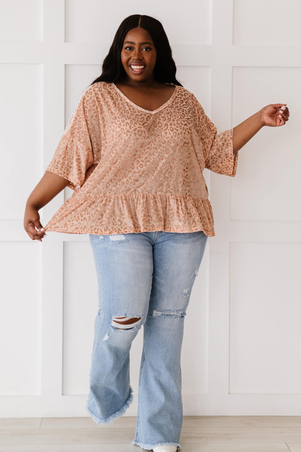 Cheers to You Leopard Burnout Top -