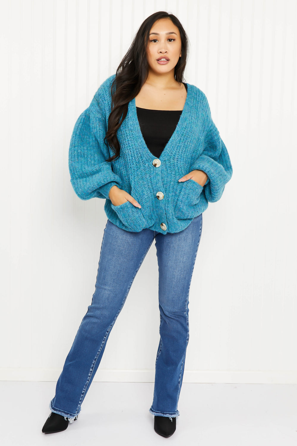 Davi & Dani Just a Fling Full Size Button Down Cardigan -