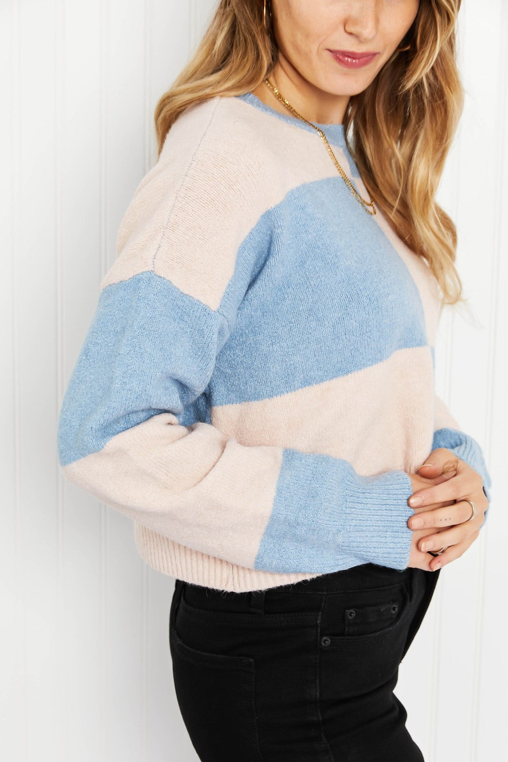 HYFVE Just Checking In Color Block Sweater -