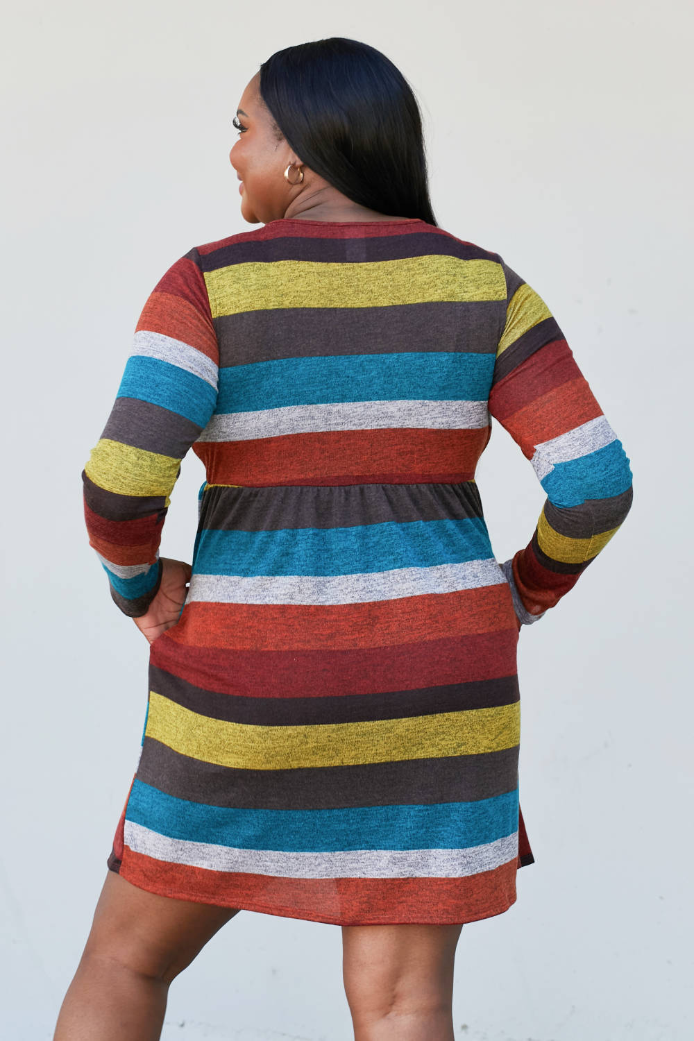 Heimish Full Size Striped Pleated Dress -