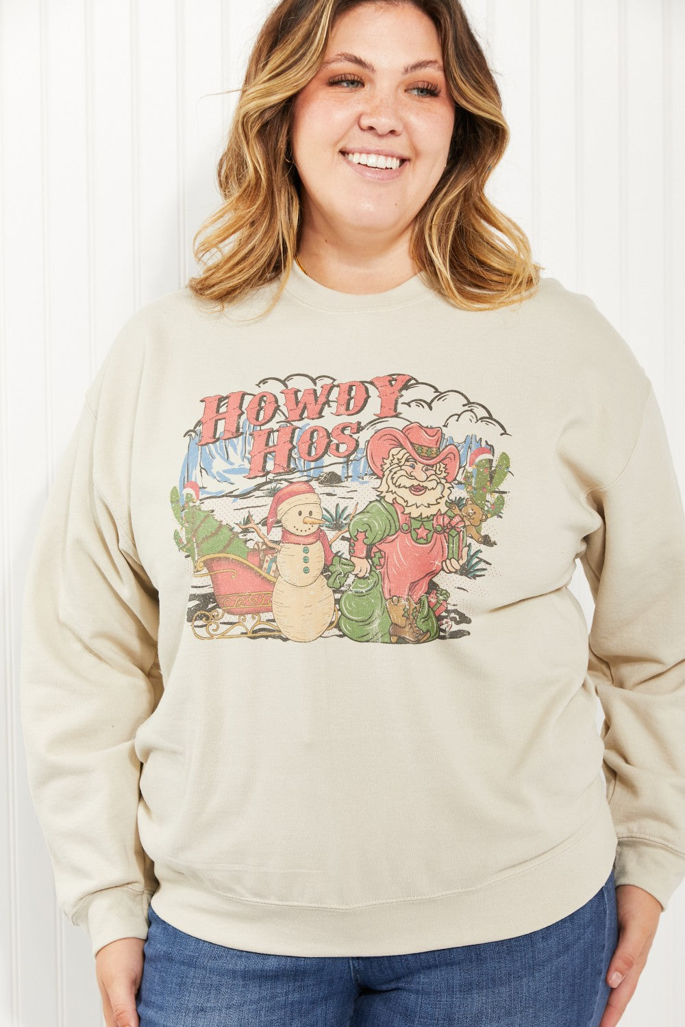 WKNDER Howdy Hos Full Size Graphic Sweatshirt -
