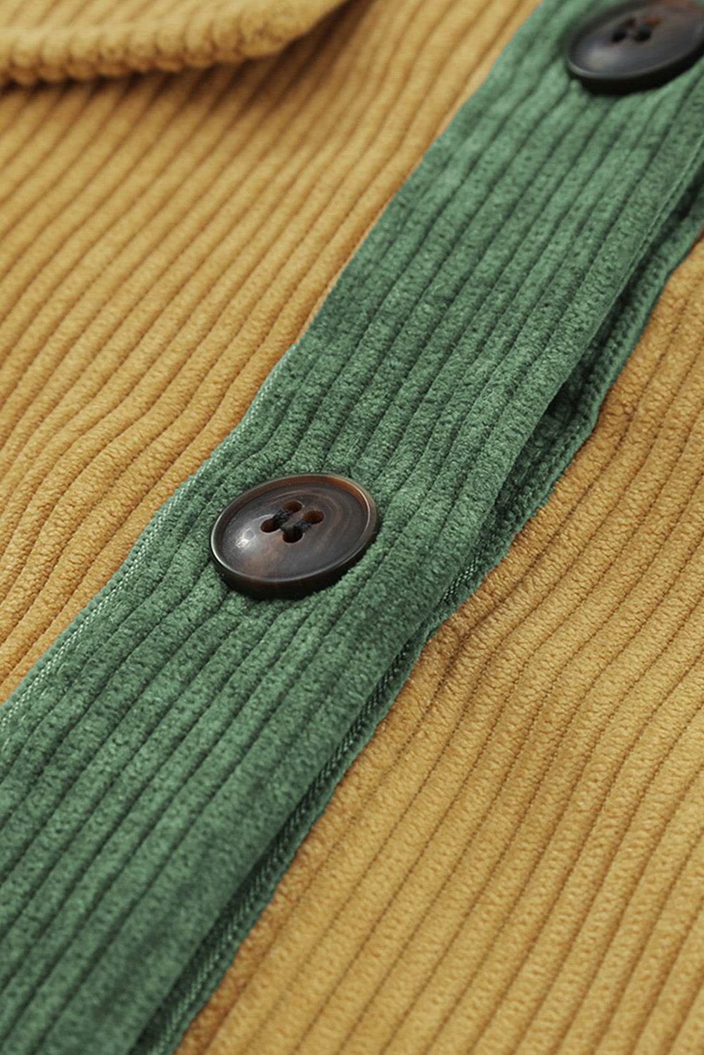 Color Block Button Front Corduroy Shirt Jacket -