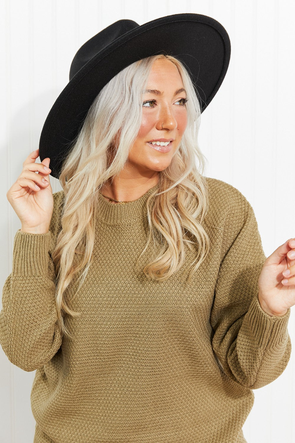 Fame Biggest Fan Geometric Strap Fedora -