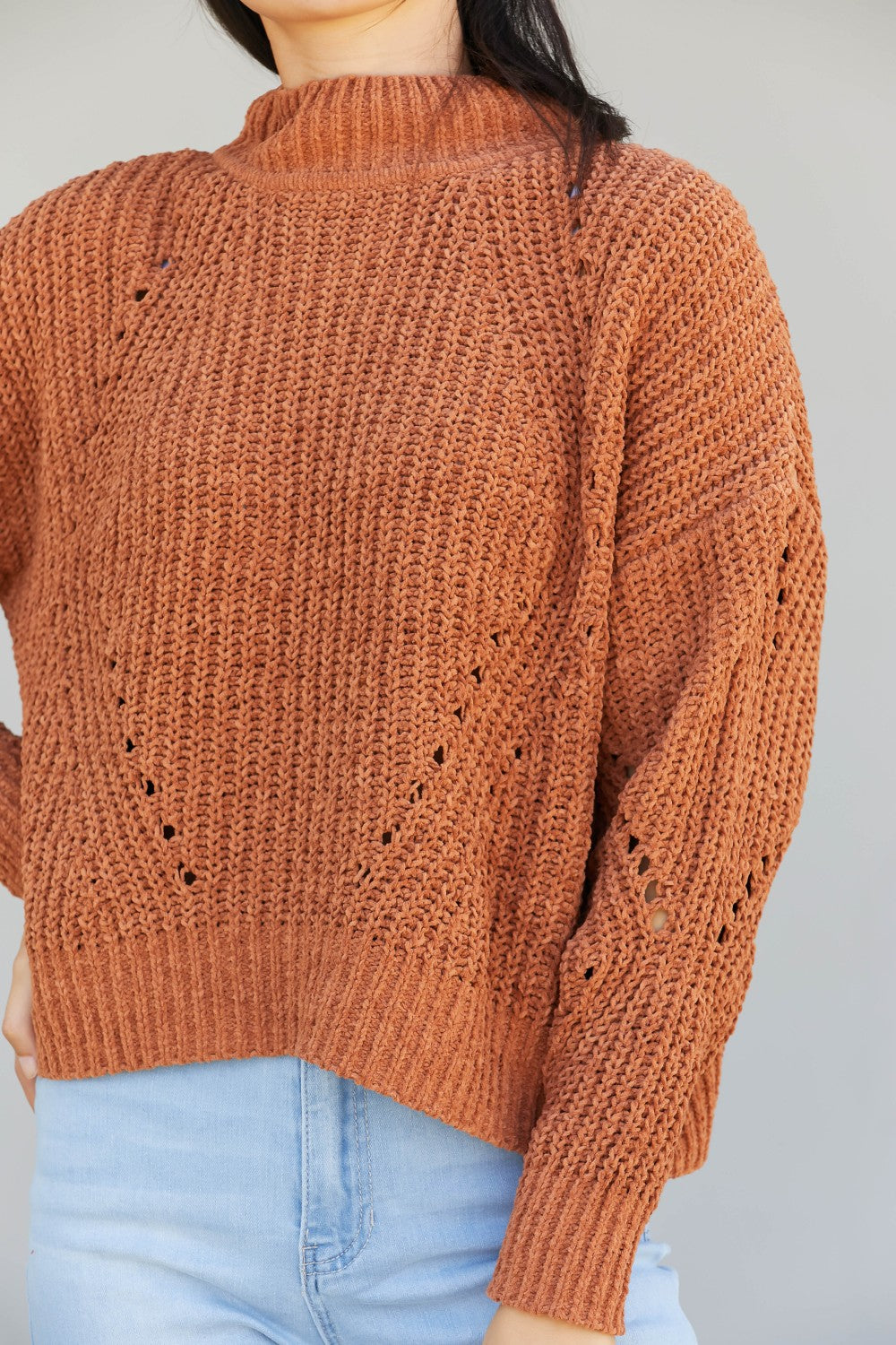 HYFVE That Look Pointelle Knit Sweater -
