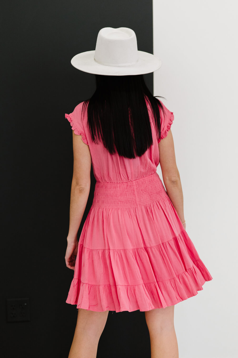 ODDI Pink Passion Full Size Run Smocked Waist Dress -