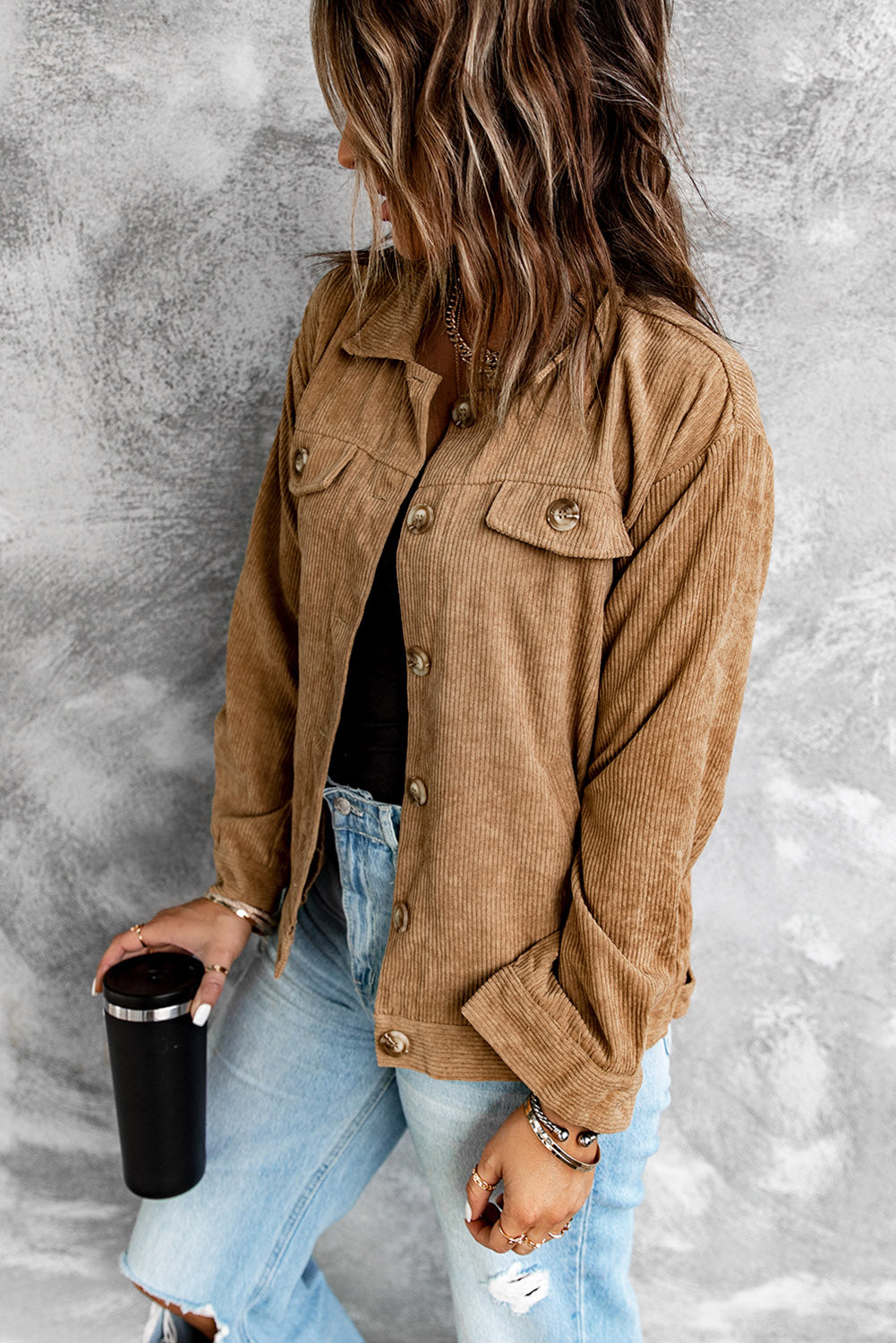 Corduroy Long Sleeve Jacket -