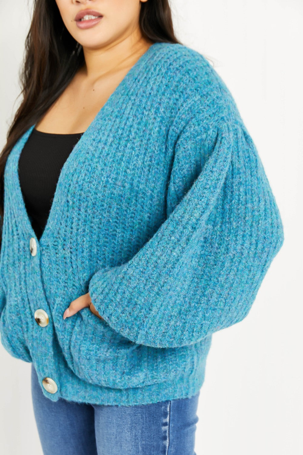 Davi & Dani Just a Fling Full Size Button Down Cardigan -