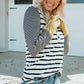 Striped Color Block Henley Top -