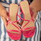 Cityclassified Hues of Summer Block Heel Sandal Slides -