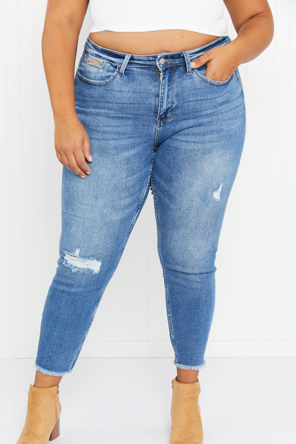 Judy Blue Cora Howdy Embroidery Boyfriend Jeans -