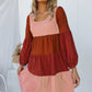 Color Block Square Neck Tiered Dress -