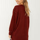 Zenana Alta Heights Full Size Waffle Knit Exposed Seam Sweater -
