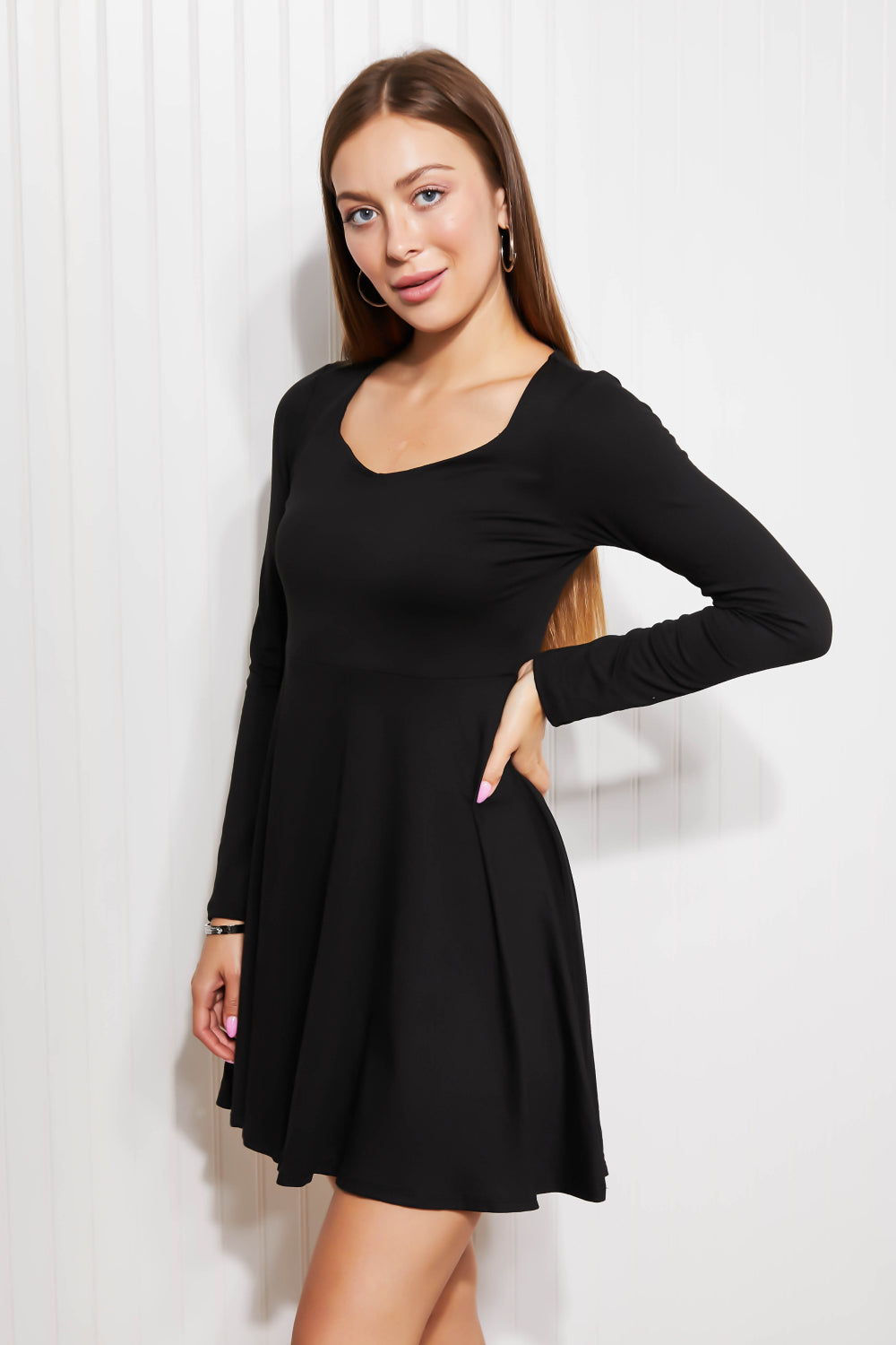 White Birch Missing Link Long Sleeve Dress -