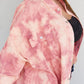 Davi & Dani Peace Sign Tie-Dye Embroidered Patch Shacket -