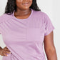 Sew In Love Stay and Chat Love Pocket Tee in Plum -