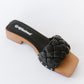 WeeBoo Authentic Self Square Toe Woven Heeled Slides -