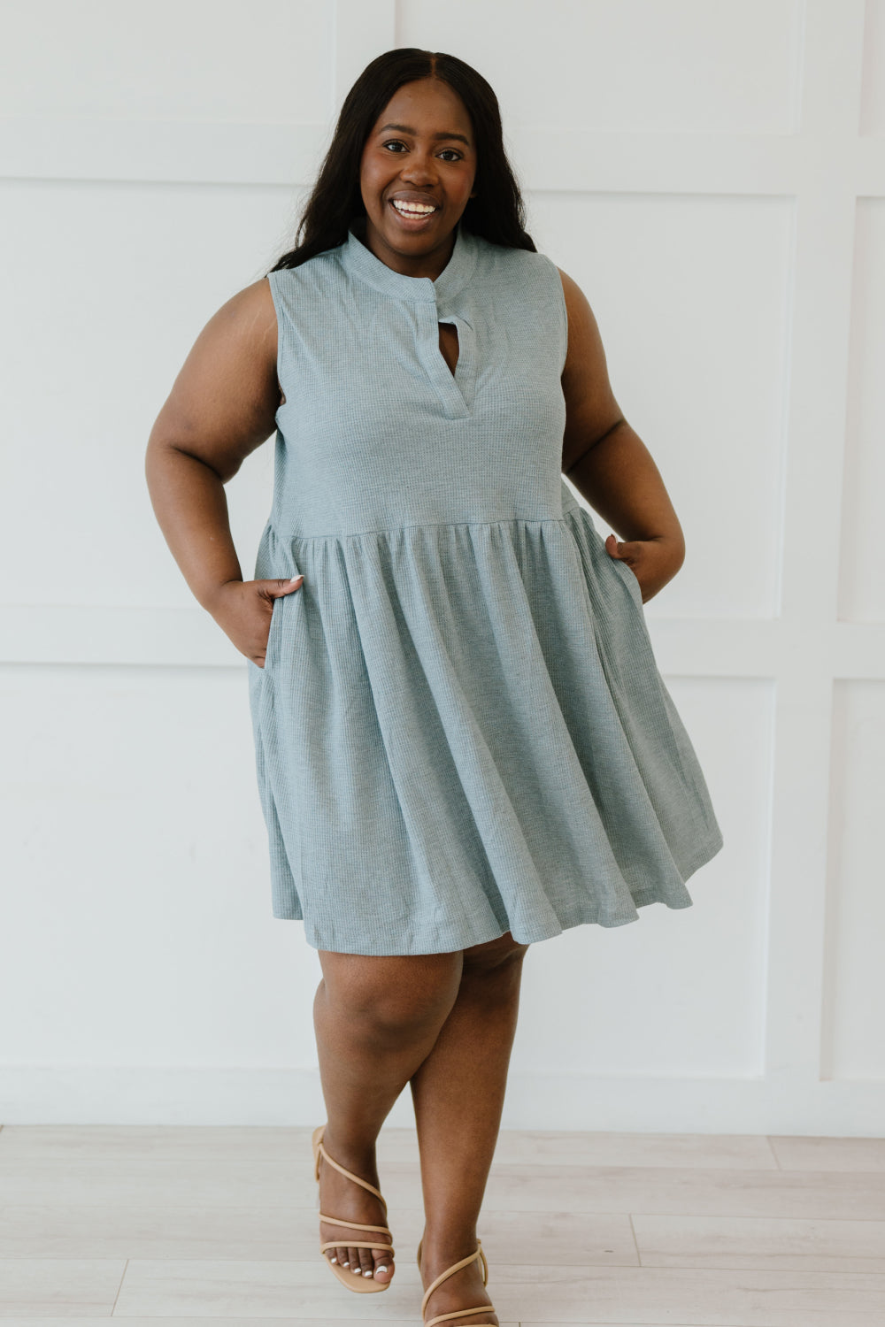 Sew In Love Weekday Wonder Babydoll Dress in Silver -