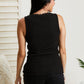 White Birch Just Because Lace Trim Ribbed Henley Tank -
