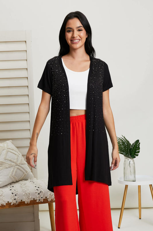 Vocal See You at Eight Studded Duster Cardigan -