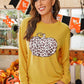 Leopard Pumpkin Graphic Sweatshirt - Yellow / S