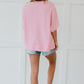 Sew In Love Sippin' Lemonade French Terry Top in Pink -