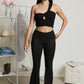 Glam Still Beaming Pleated One-Shoulder Crop Top -