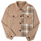 Plaid Corduroy Dropped Shoulder Jacket -