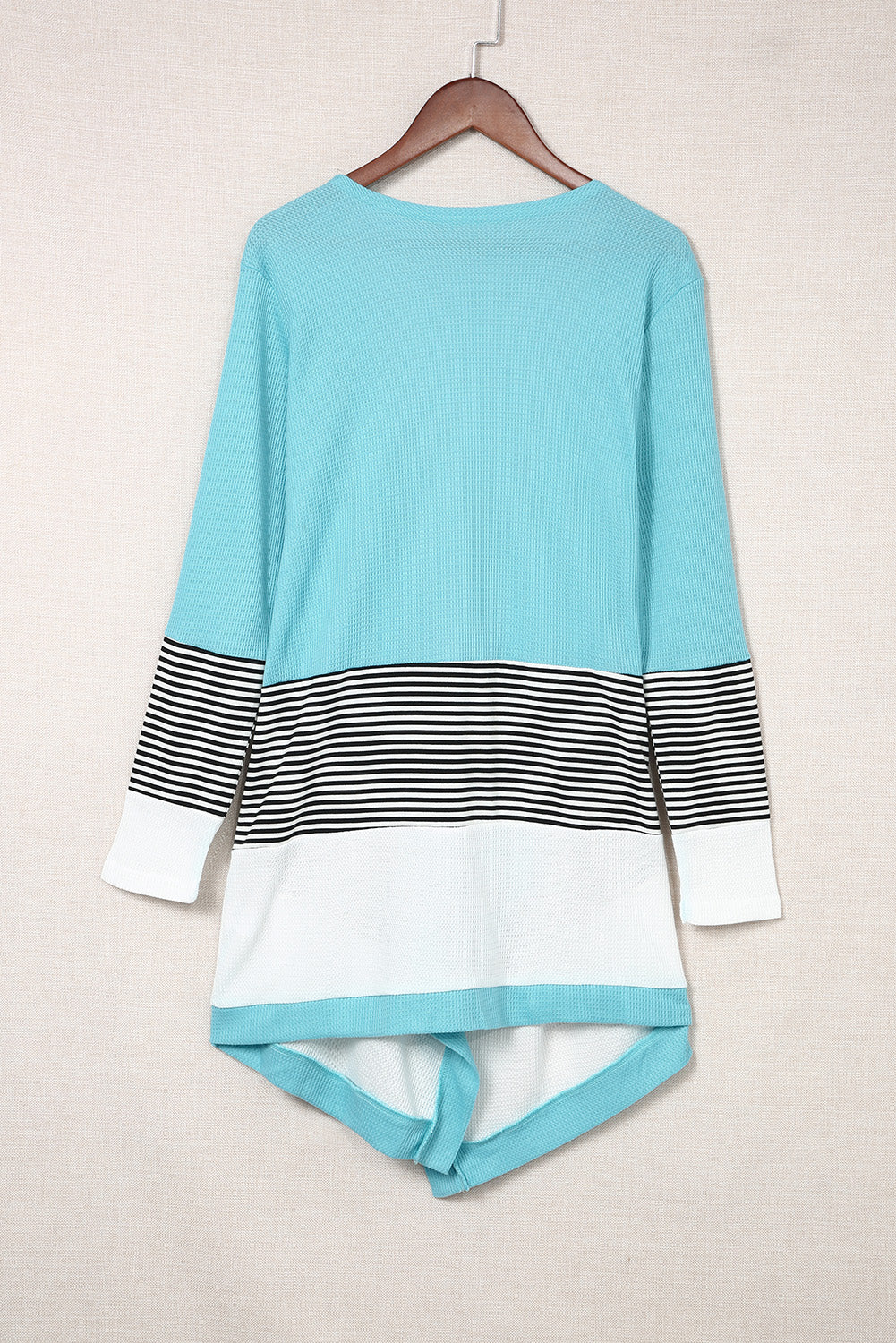 Striped Color Block Open Front Cardigan -