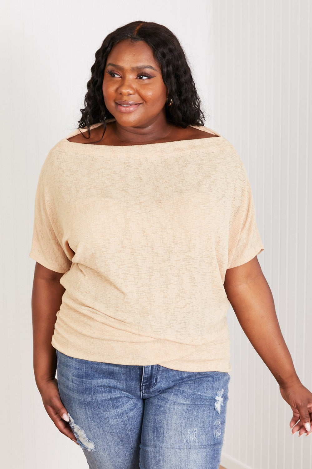 White Birch Expect the Best Off-Shoulder Top -