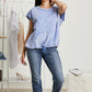 Sew In Love See You Around Acid Wash Pocket Tee in Denim -