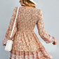 Bohemian V-Neck Balloon Sleeve Dress -