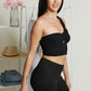 Glam Still Beaming Pleated One-Shoulder Crop Top -