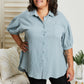 GeeGee La La Land Gauze Button-Up Tunic in Sage -