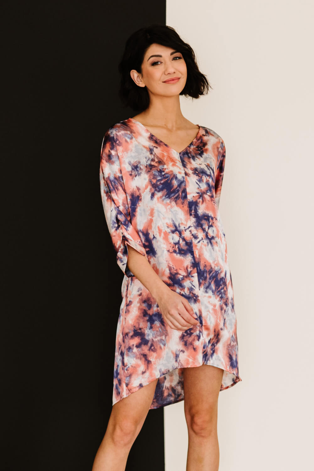 Dress Day Tie-Dye Angel Satin Dress -