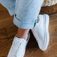 Berness Kicks and Giggles Chunky Sole Sneakers in White and Gold -