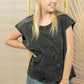 Sew In Love See You Around Acid Wash Pocket Tee -