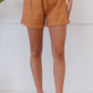 Zenana Linen Love Cuffed Shorts in Butter -