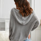 Zip-Up Distressed Hooded Cardigan -