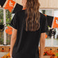 Leopard Pumpkin Graphic Cuffed Tee -