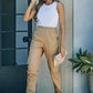 Elastic Waist Ankle-Length Cargo Joggers -