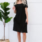 P & Rose Full Size Majestically Yours Eyelet Square Neck Dress -